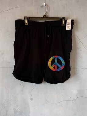 Bioworld Black Peace Symbol Men's Athletic Shorts